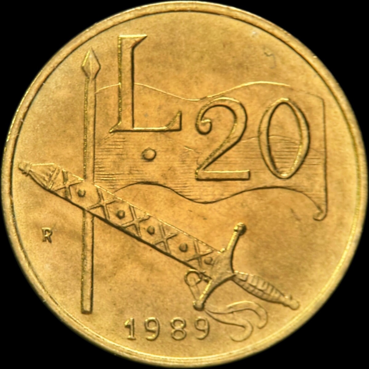 SAN MARINO. 1991, 20 Lire - Centuries, History, Sovereignty, Sword 