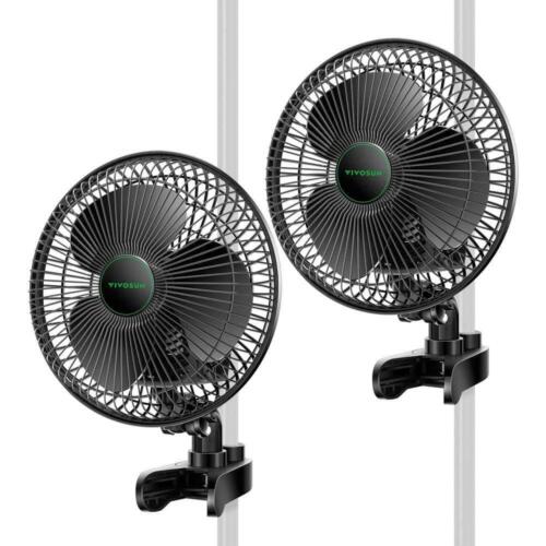 Clip Fan Portable 6 in. 2-Speed Black Plastic with Auto Oscillating (2-Pack)