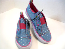Lily Dan Girls Memory Foam Canvas Shoes Size 13/1 Polka Dots NEW w/Tags