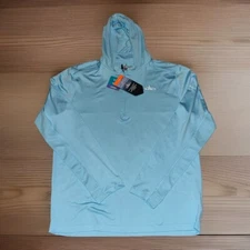 HABIT Solar Factor Performance Pullover Hoodie Blue Size Medium Wicking