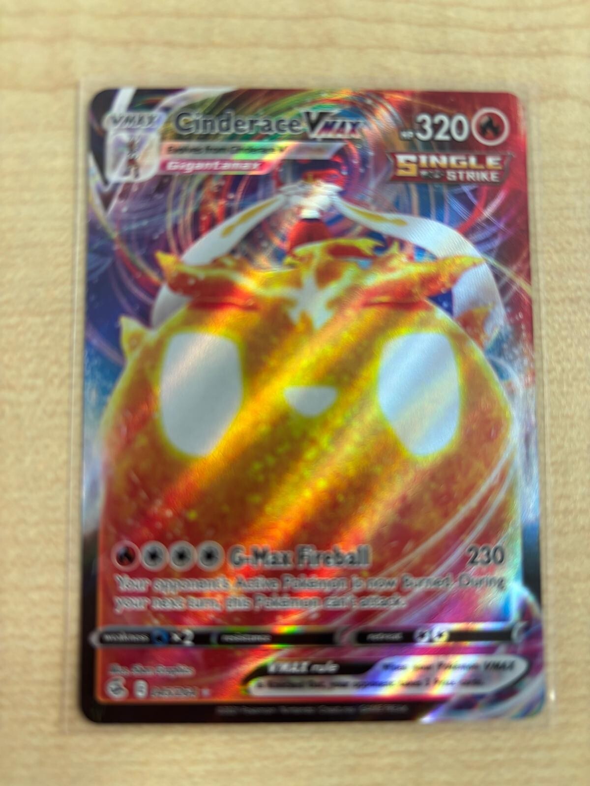 Pokemon Card Cinderace VMAX 045/264 Fusion Strike Rare Near Mint