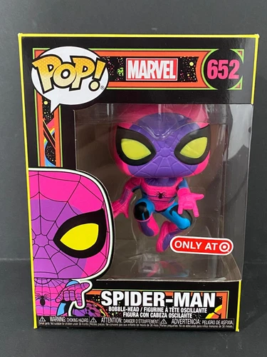 FUNKO POP! Marvel Target Exclusive Black Light Spider-Man #652