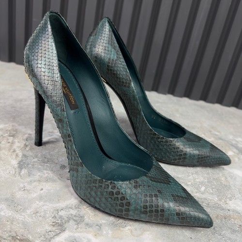 Louis Vuitton Eyeline Pump tacchi alti verde pitone 8 US o 38 EUR - Foto 5 di 24