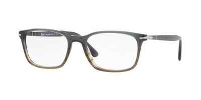 PERSOL PO3189V 1012 Grad Grey & Striped Brown Demo Lens 53 mm Men's Eyeglasses