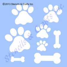 PAW STENCIL, Different Sizes, Paws Stencil, Bones Stencil, Bones Template, Craft
