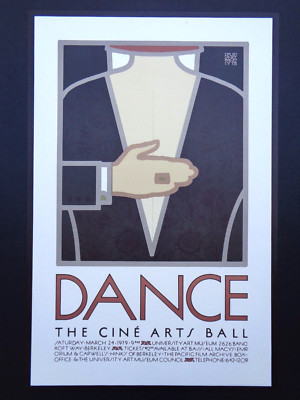 David Lance Goines Dance Theater Ball UC Berkeley Poster Matted