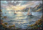Sailboats at Sunrise - Chart Counted Cross Stitch Patterns Needlework Dmc Color