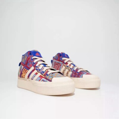 Adidas FARM Rio x Bravada 2.0 Platform Mid Patchwork Quilt Women s Sz 8 (IF9133)