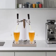 Silver Beer Conversion Kit Kegerator Tower Kit Double Faucet Keg Tower Two Taps