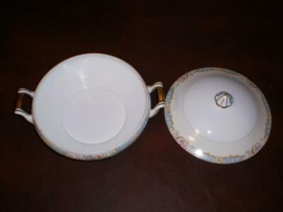 【ほりっち】 Vintage Noritake N73 c1940 Blue/Yellow Border Multicolor Floral