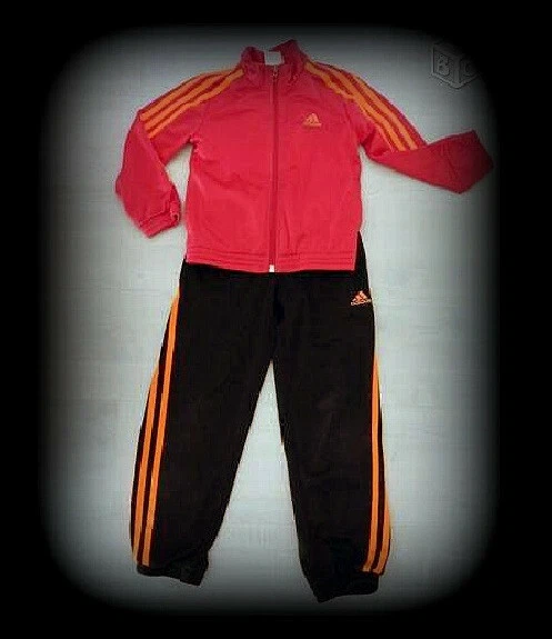 survêtement enfant fille adidas 9-10 ans quasi neuf rose et orange jogging  tbe