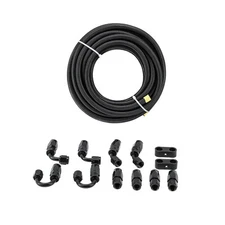 20FT 4AN Fuel Line Kit $AN Nylon Braided Fuel Line Hose Fitting Kit CPE ASI