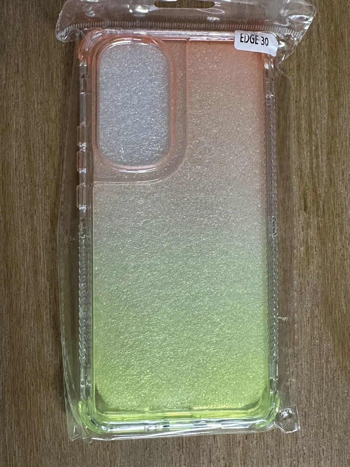 Motorola Edge 30 Phone Case Full-Body Rugged Transparent Yellow Orange - Image 3 of 4