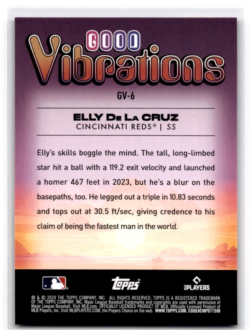 2024 Topps Big League Good Vibrations Elly De La Cruz RC