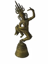 Vintage Brass Thai Dancing  Dancer Bell Great Detail 6”