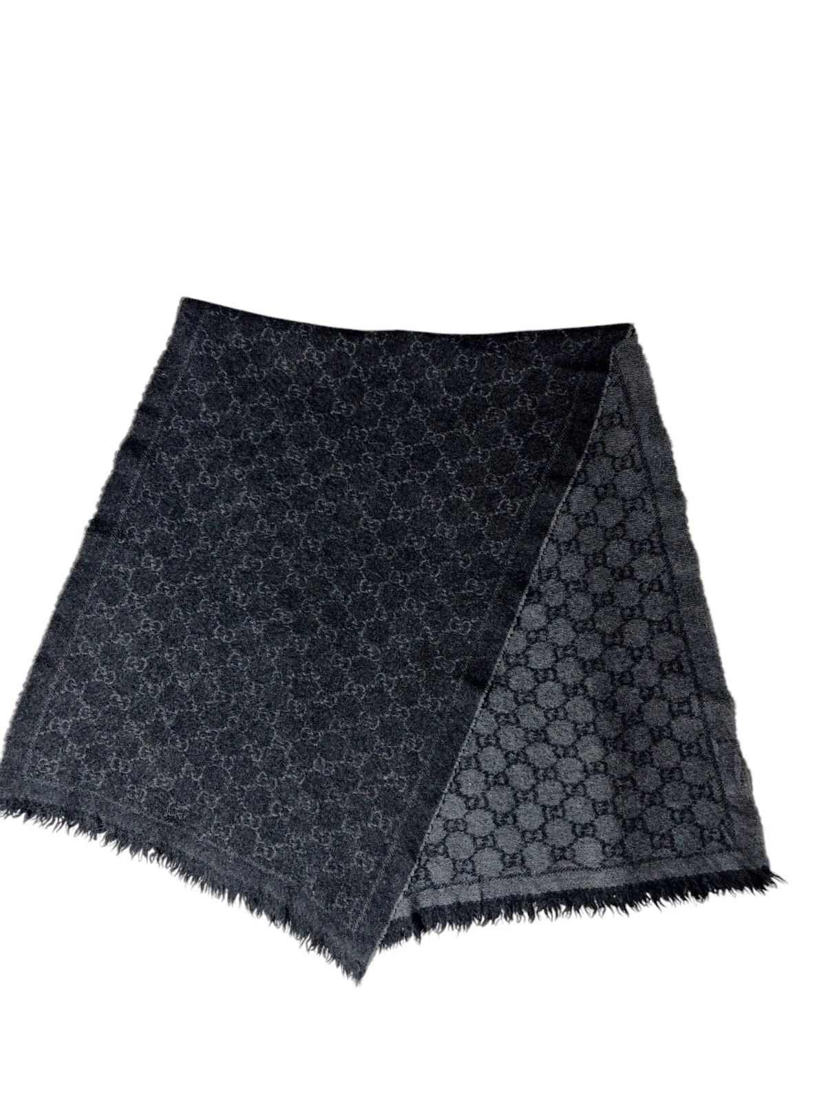 foulard noir laine lana logo gucci gg
