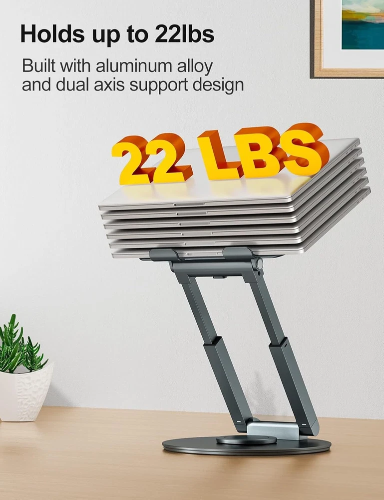 360° Swivel Height Adjustable Laptop Stand for Desk