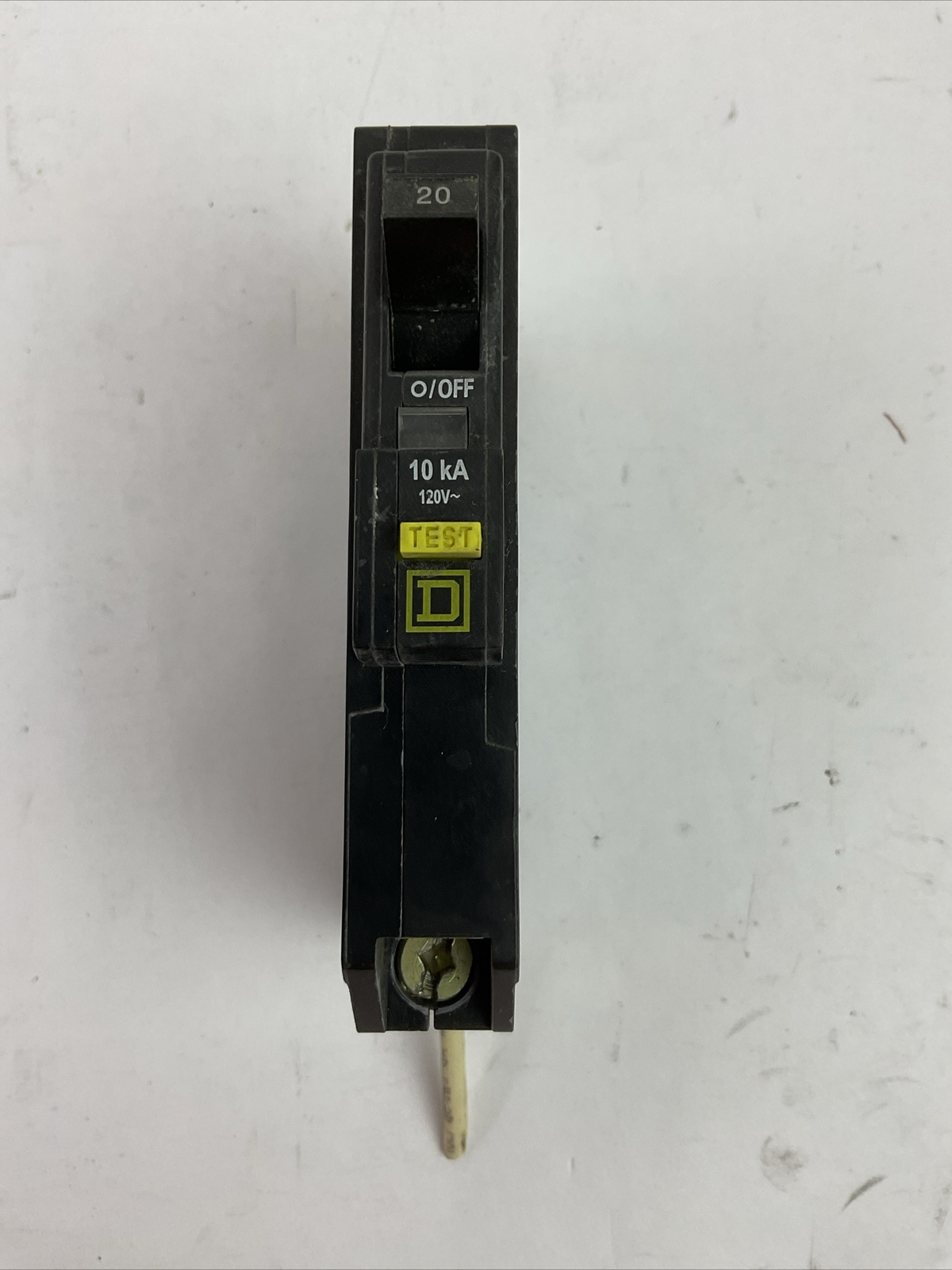 Square D Qwik-Gard QO120GFI 20-Amp Single-Pole GFCI Breaker – 10kA Interrupt Rating, Visi-Trip Indicator, Plug-On Design