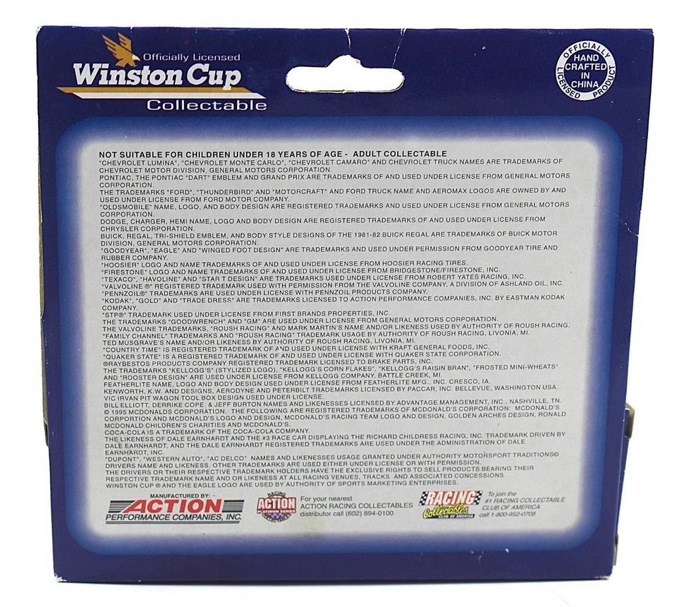 Ford Thunderbird 1995 Brett Bodine #11 Lowes acción NASCAR 1/64 diecast Foto 4 de 4