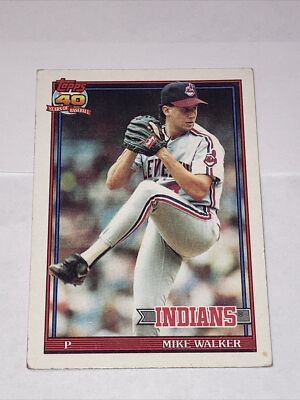 1991 Topps - Missing 90 Canton, Akron stat line #593 Mike Walker