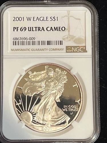 2001-W Proof $1 American Silver Eagle NGC PF69UC Brown Label