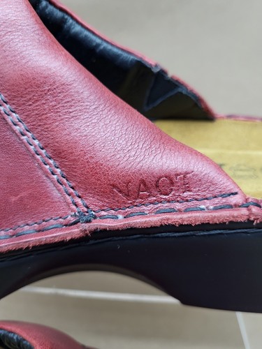 Naot Womens Mules Clogs Slip On Heels Shoes Size 40 Burgundy Leather - Picture 6 of 12
