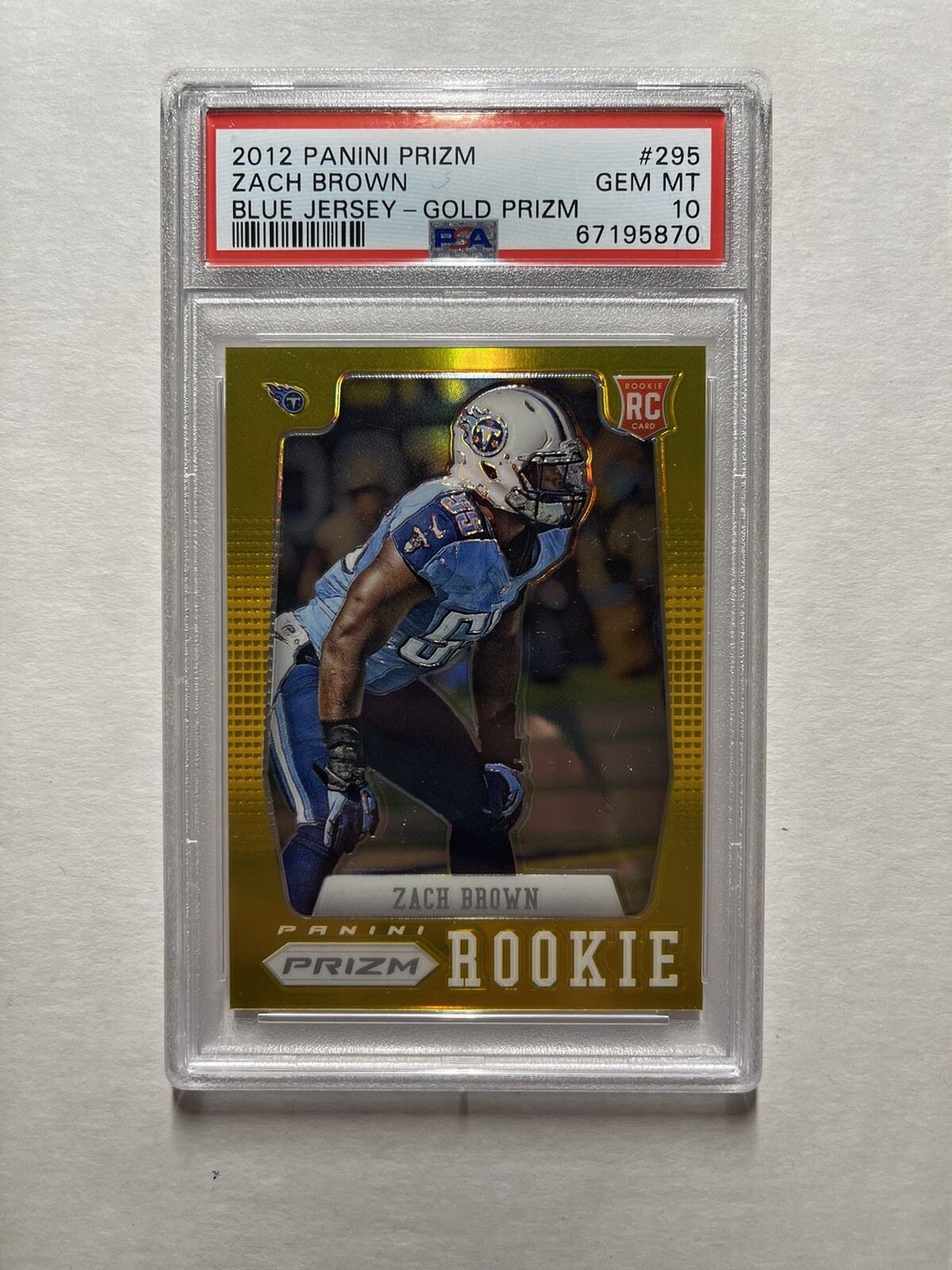 Zach Brown Panini Prizm #295 Blue Jersey-Gold Prizm