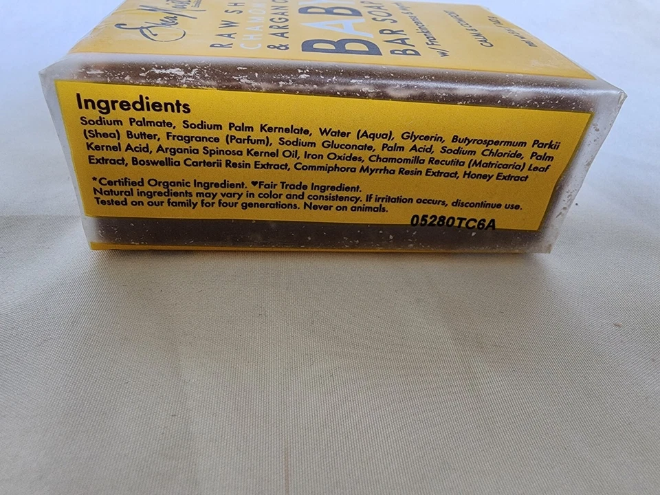Shea Moisture Raw Shea Chamomile & Argan Oil Baby Eczema Bar Soap (5 oz) - Image 3 of 3