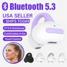 Ear Clip Bone Conduction Headphones Bluetooth 5.3 Wireless Sport Headset Earbuds