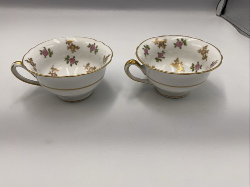 4 Vintage Czech Porcelain Trios Cup/Saucer/Side Plate Pink Roses Scallop Edge B - Picture 22 of 24