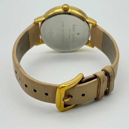 Damenuhr Kate Spade New York Metro, goldfarben 34 mm, beige Lederband 0586 - Bild 5 von 7