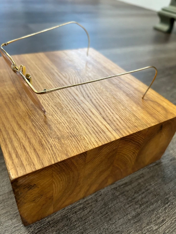 American Optical 12kt GF vintage octagon half top rim eyeglass frames 43 20 145 - Image 3 of 4