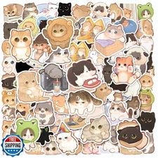 100 Pcs Cute Cat Stickers for Kids Girls Boys Teens Adults, Kawai