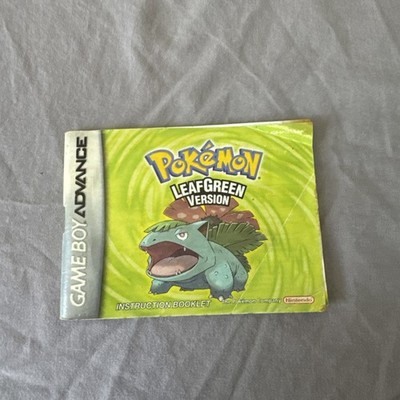 2004 Pokemon Leaf Green Version Nintendo Gameboy Advance MANUAL ONLY 