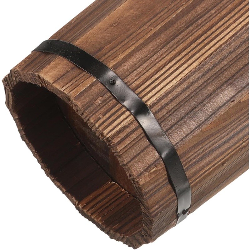 Wooden Umbrella Stand Holder Indoor Cane Fan Organizer Stylish Home Storage New