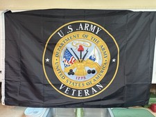 4'X6' US ARMY VETERAN black polyester flag w/grommets - 2 SIDED - MADE IN USA