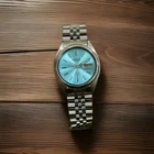 Vintage Seiko Automatic Ice Blue Dial Wrist Watch For Mens Japan 7009