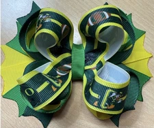 College Inspired Oregon Ducks Team Football Hair Bow