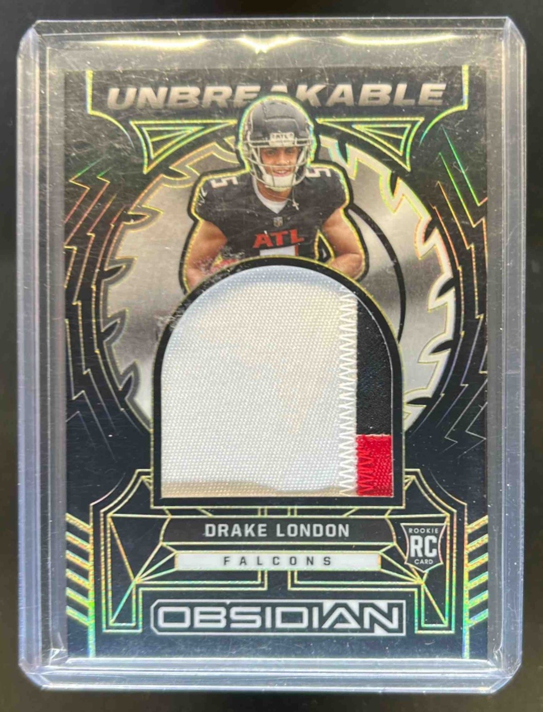 Drake London Panini Obsidian Unbreakable Material #UMDLO Electric Etch Yellow