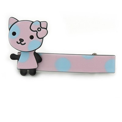 Kinder/Teenager/Kid's Rosa/Hellblau Kätzchen Acryl Haar Schnabel Clip/