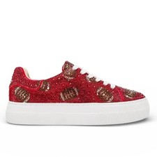 Betsey Johnson Sidny Rhinestone Football Sneakers Size 7 NEW
