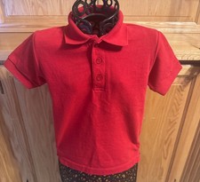 Boys Red Uniform Dickies M 5-6 Collared Polo Shirt School Uniform