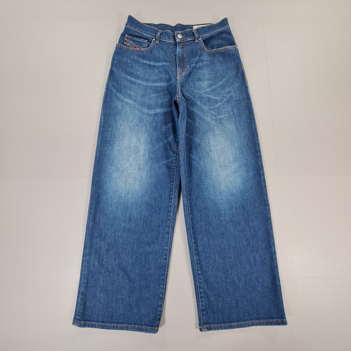 Diesel Womens Baggy Jeans Blue W29 L28 Widee Wide Leg Loose Fit