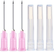 100 Pack 18Ga 1 Inch Sterile Disposable Injection Needle with Cap for Scientific