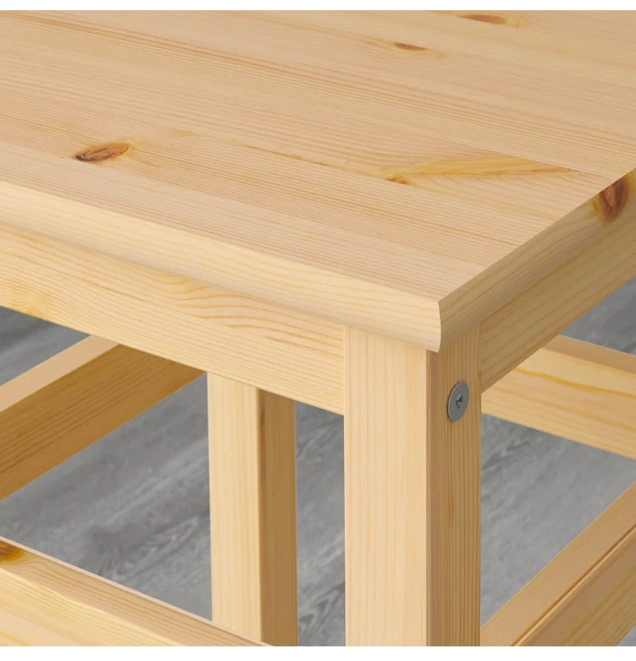 IKEA Oddvar Home Solid Pine Stool 45cm Tall Durable Wooden Stool Natural Pine - Image 3 of 4