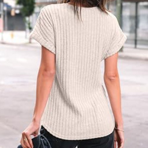 Effortless Style Women's Casual Tunic Tops Short Sleeve Blouses for Women - Picture 11 of 27