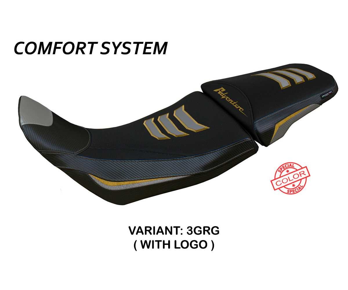 Seat cover Amber Comfort Gray-Gray+logo TPZ Honda AFRICA T 1100 ADV SP 2020 2023