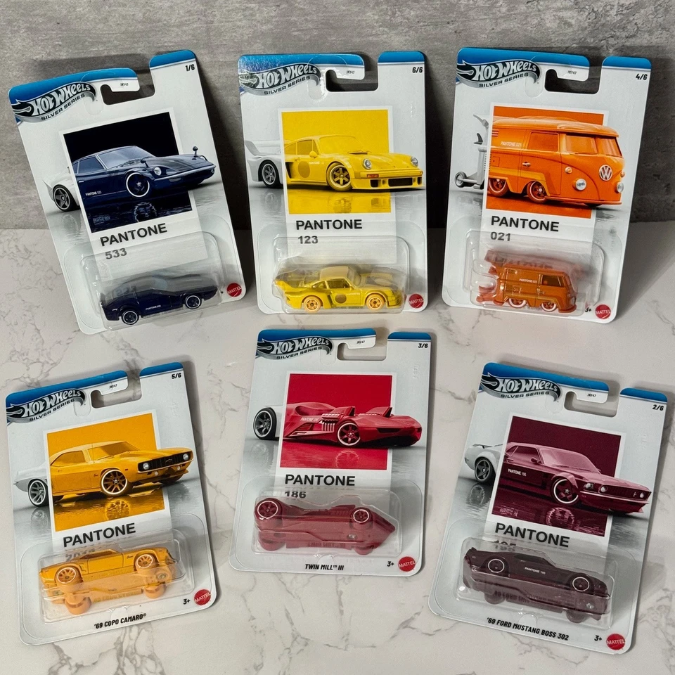 Hot Wheels Silver Series Pantone -Porsche Kombi Camaro Ford Twin Mill Nissan