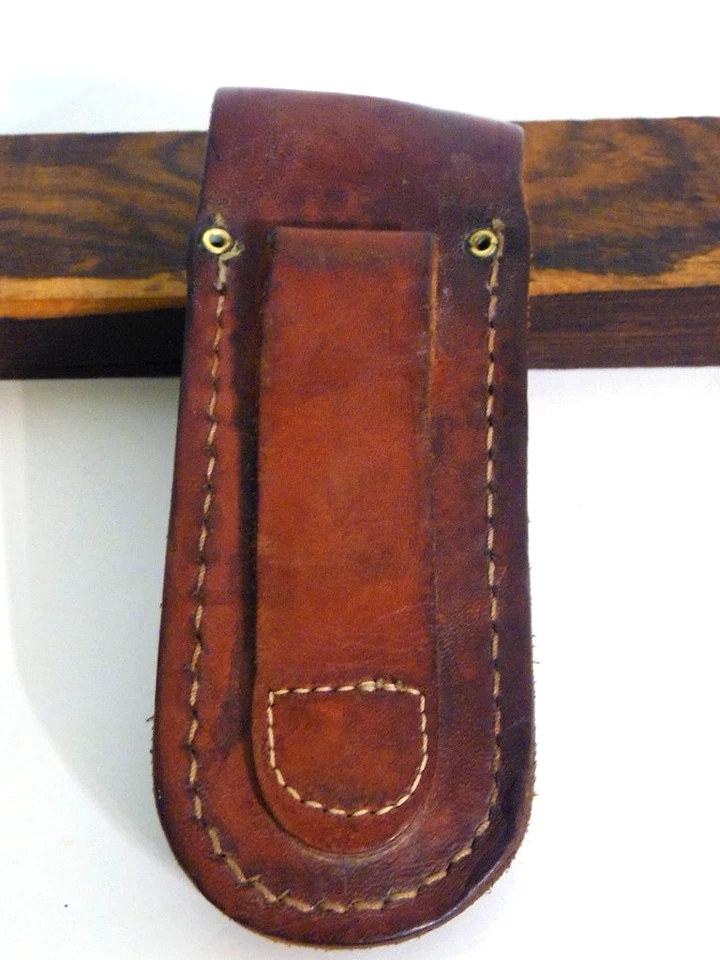 '50' Ka-Bar Cinturón Vaina Trampero, Plegable Cazador De Colección Cuero Foto 2 de 4