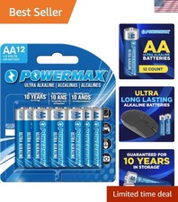 12-Count Double AA Batteries, Ultra Long Lasting Alkaline Battery Blister Pac...